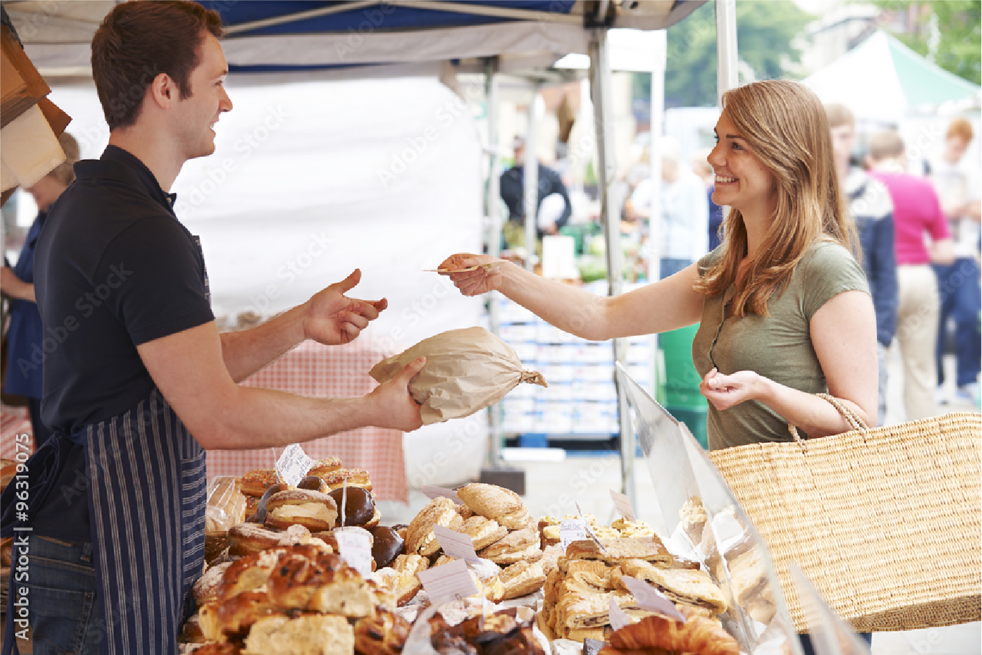 Bakery stall at local market